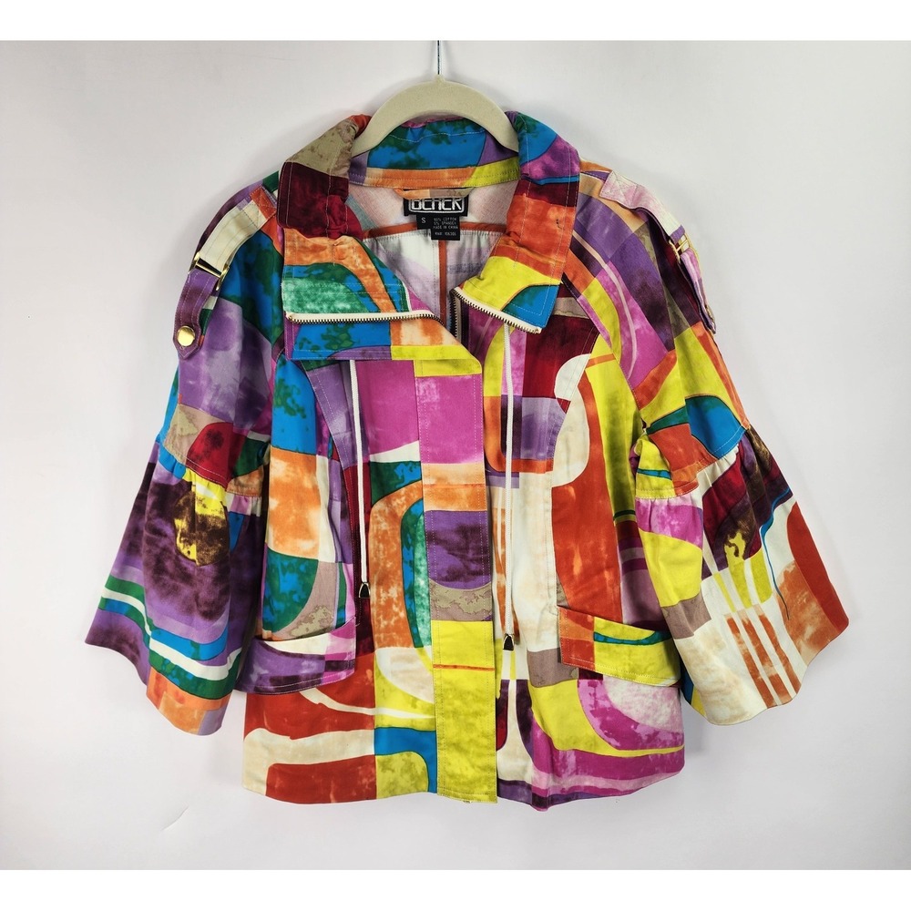 Vtg The Collective Works Of Berek 2 Women's S Art-to-Wear Multicolor Full Zip